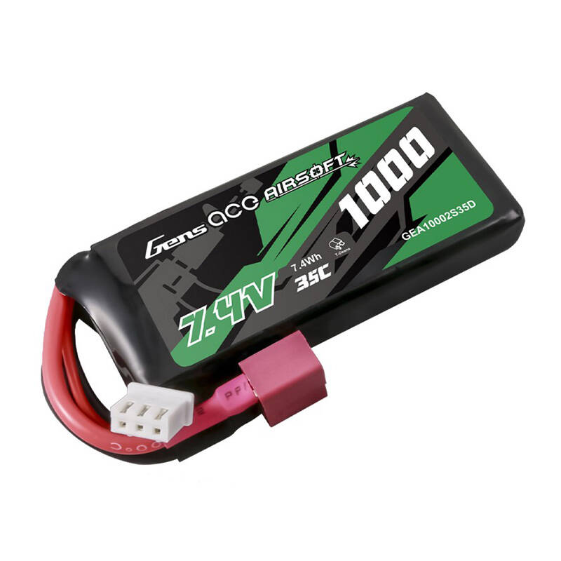 Gens ace 35C 1000 mAh 2S1P 7,4 V Airsoft Gun Lipo baterija s T utikačem