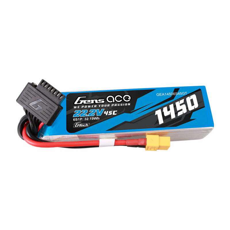 Gens Ace G-Tech 1450mAh 22.2V 45C 6S1P Lipo baterija s XT60 utikačem