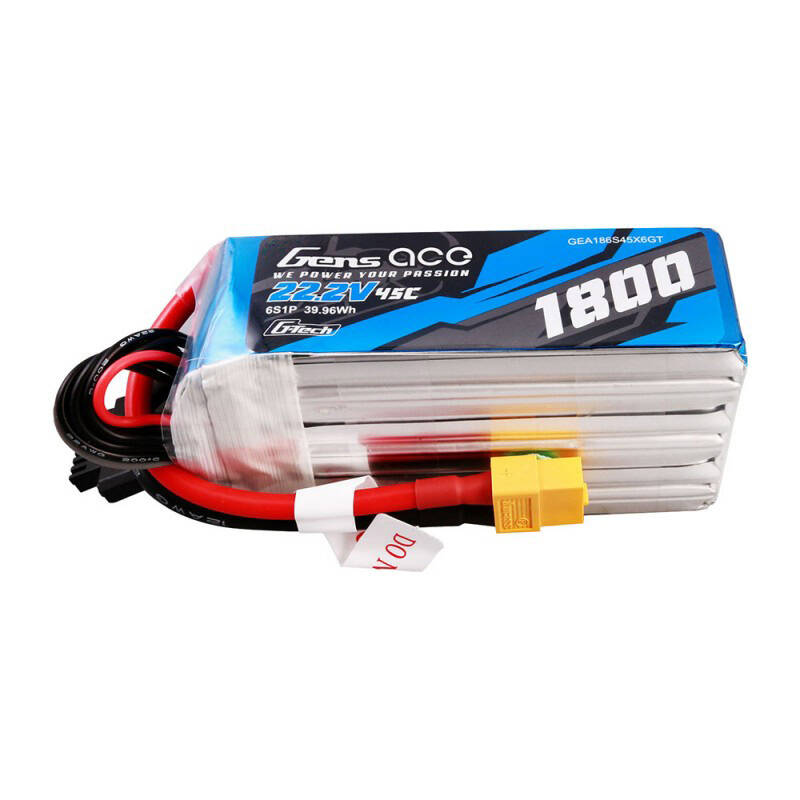 Gens ace G-Tech 1800mAh 22.2V 45C 6S1P Lipo baterija s XT60 utikačem