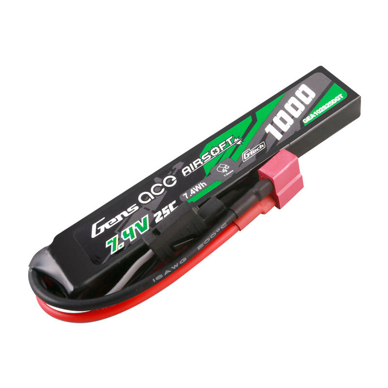 Gens ace G-Tech 25C 1000mAh 2S1P 7.4V Airsoft Gun Lipo baterija s T utikačem