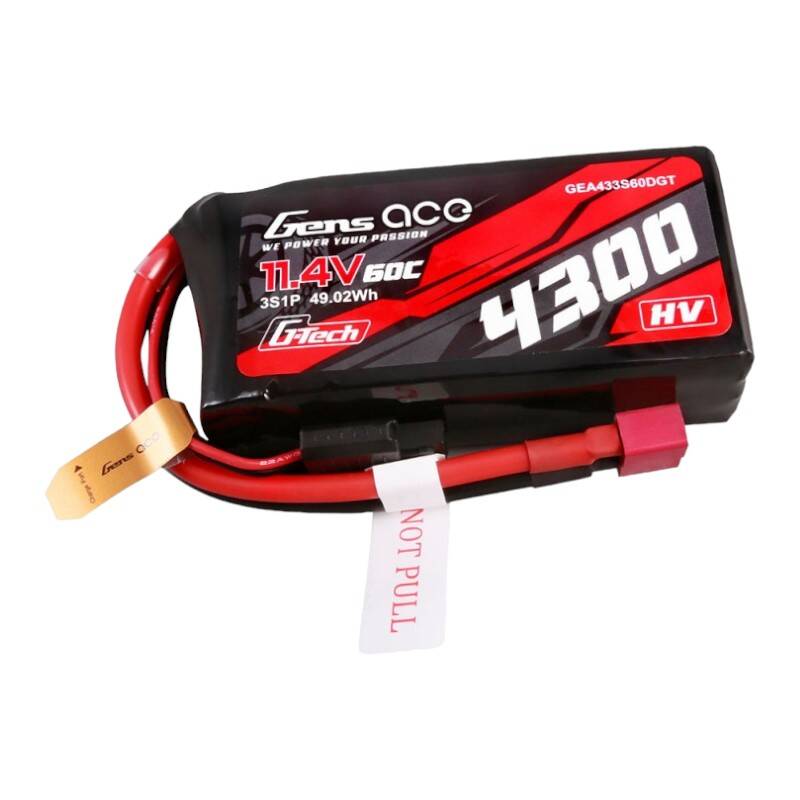 Gens ace G-Tech 4300mAh 3S1P 11.4V 60C Lipo baterija s T-utikačem