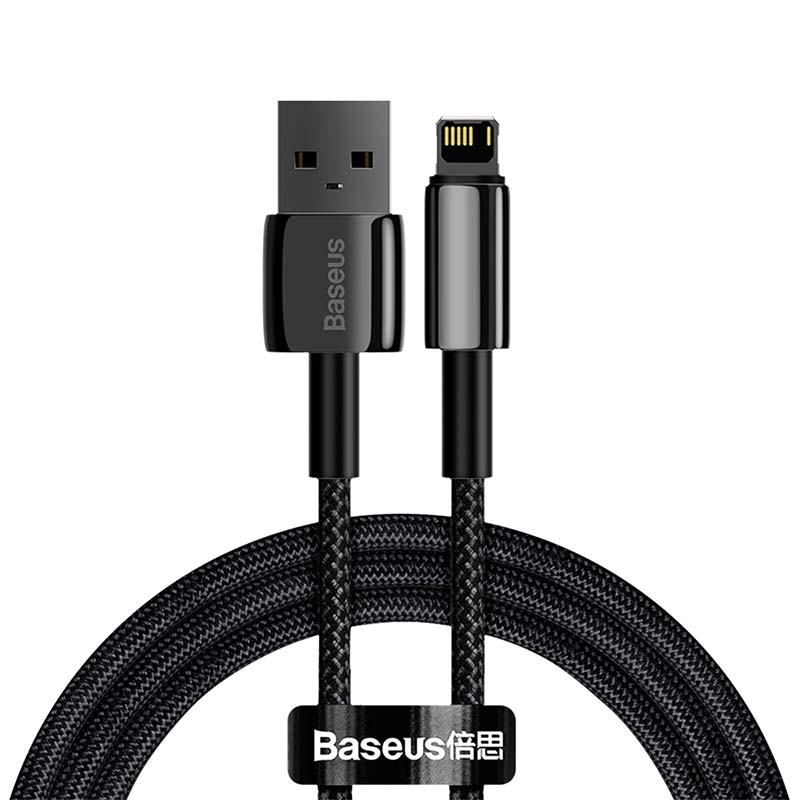 Baseus Tungsten Gold kabel USB na iP 2.4A 2m (crni) (paket od 5 komada)