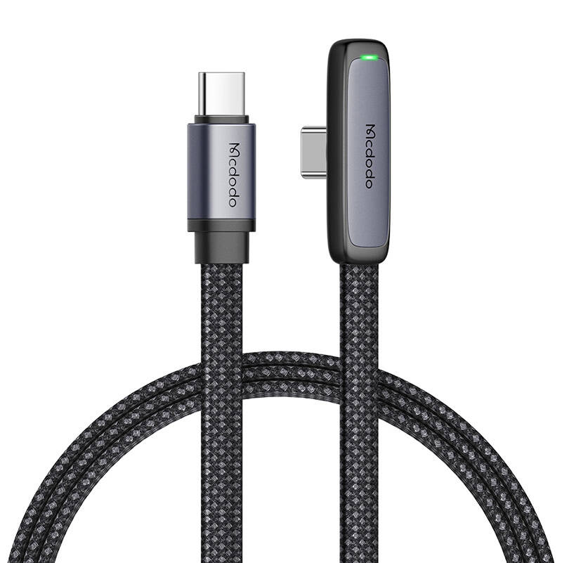 Kabel od 90 stupnjeva USB-C na USB-C Mcdodo CA-3360, 65 W, 1,2 m (crni)