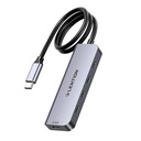 Lention 5in1 Hub USB-C na 4x USB-C 5Gbps + USB-C 5V-IN 15W (sivo)