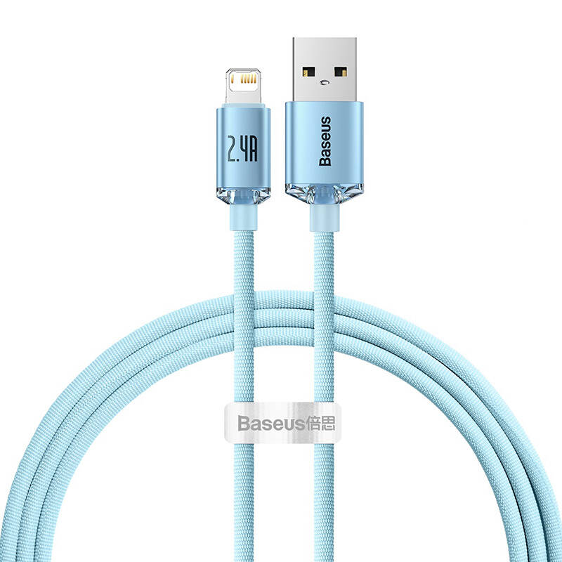 Baseus Crystal Shine USB kabel za iP, 2.4A, 1.2m (plavi)