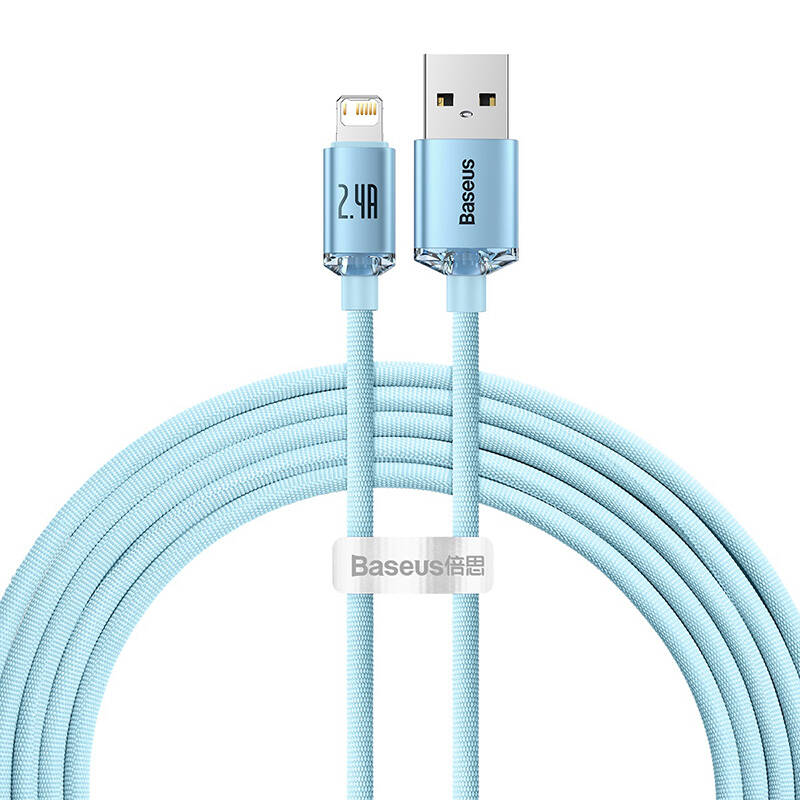 Baseus Crystal Shine USB kabel za iP, 2.4A, 2m (plavi) (paket od 5 komada)