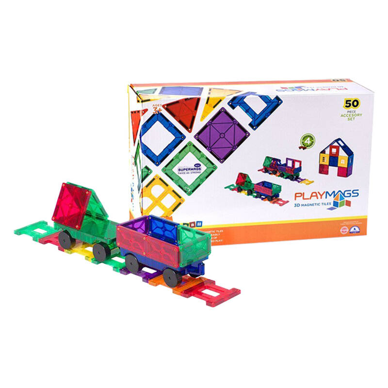 Magnetske pločice 3D Train Playmags 153 - set od 50 kom