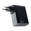 GaN Mcdodo CH-8101 Pro univerzalni UK/US/EU putni punjač/adapter, 100W, 2xUSB-C, USB-A (crni)