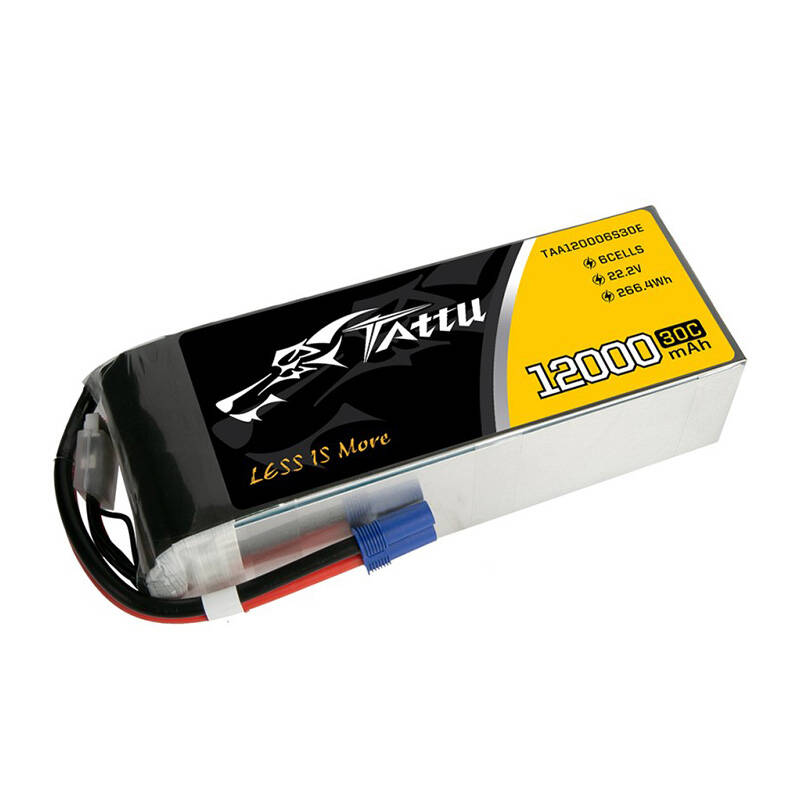 Tattu 12000mAh 22.2V 30C 6S1P UAV Lipo baterija s EC5 utikačem