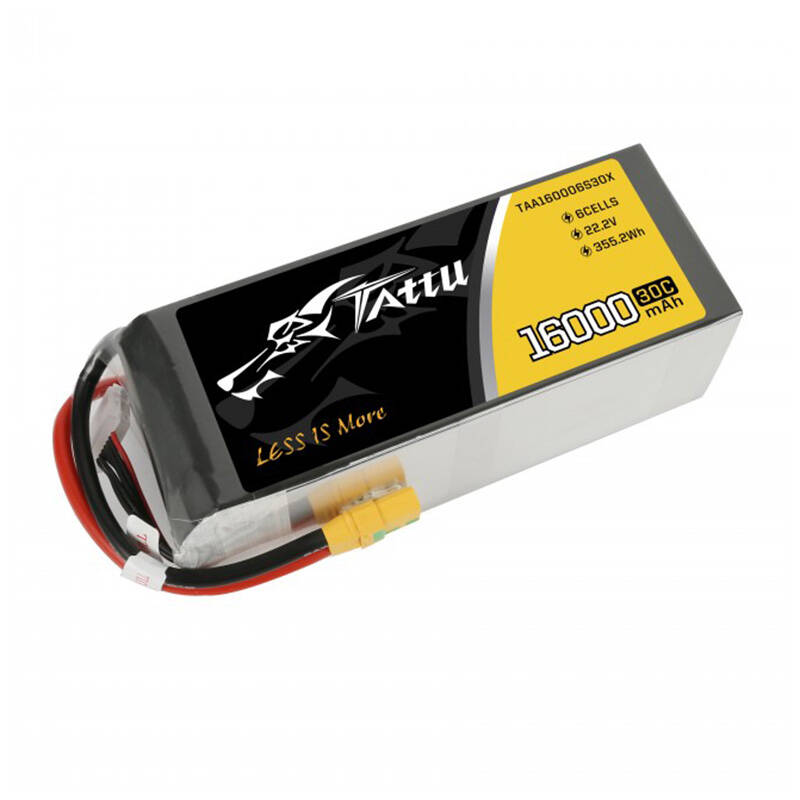 Tattu 16000mAh 22.2V 30C 6S1P LiPo baterija sa XT90 svjećicom protiv paljenja