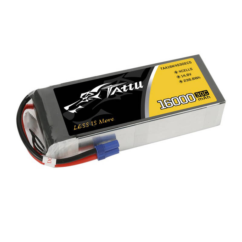 Tattu 16000mAh 14.8V 30C 4S1P Lipo baterija s EC5