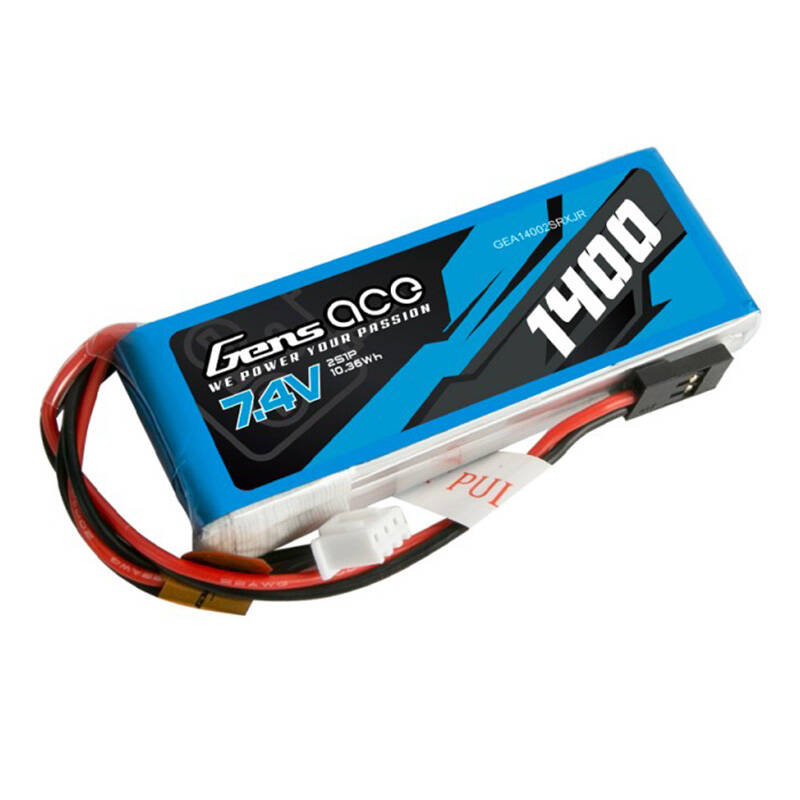 Gens ace 1400mAh 7.4V 2S1P LiPo baterija za JR plug-in transmiter