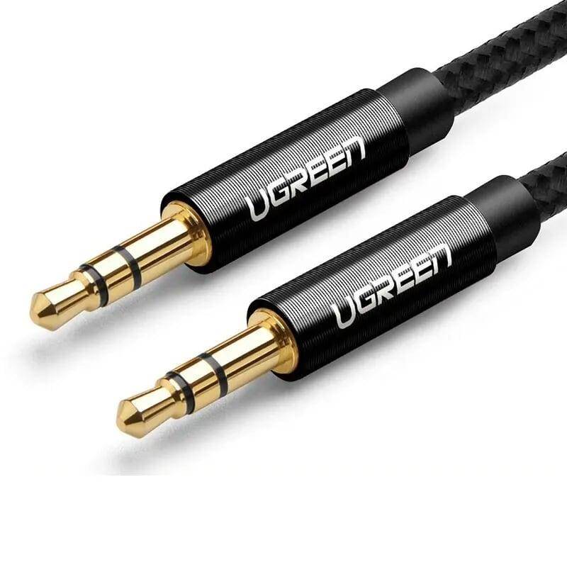 UGREEN mini jack 3,5mm AUX kabel 1m (crni) (paket od 5 komada)