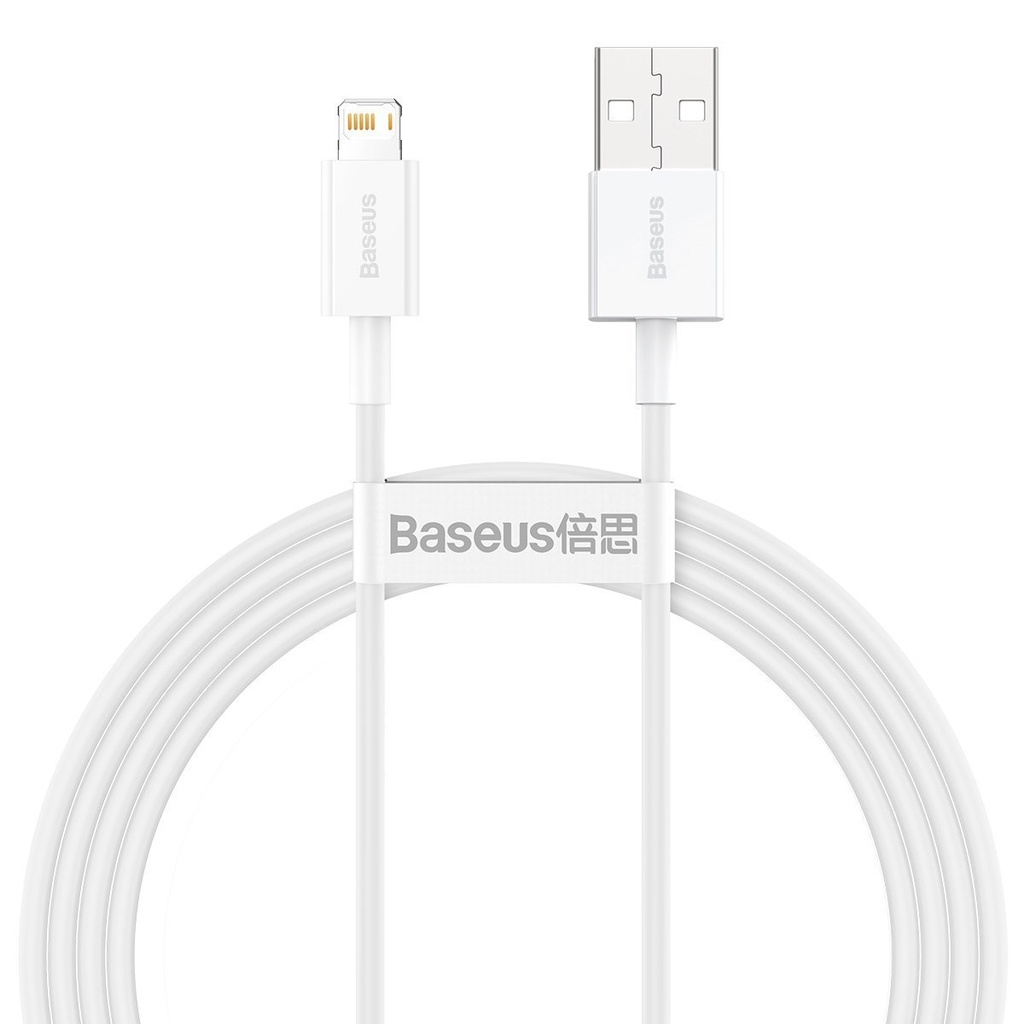 Baseus Superior Series kabel USB na Lightning 2.4A 1,5m (bijeli) (paket od 5 komada)