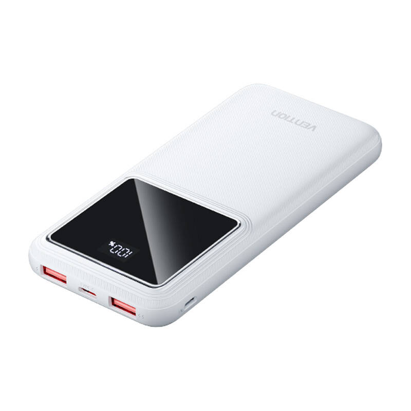 Powerbank, Vention, FHKW0,10000mAh, Micro-USB, USB-C, 2xUSB-A, 22,5W (bijeli)