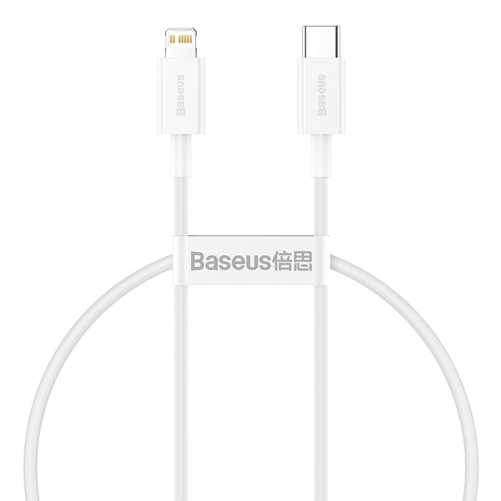 Baseus Superior Series kabel USB-C na Lightning, 20W, PD, 0,25m (bijeli) (paket od 5 komada)