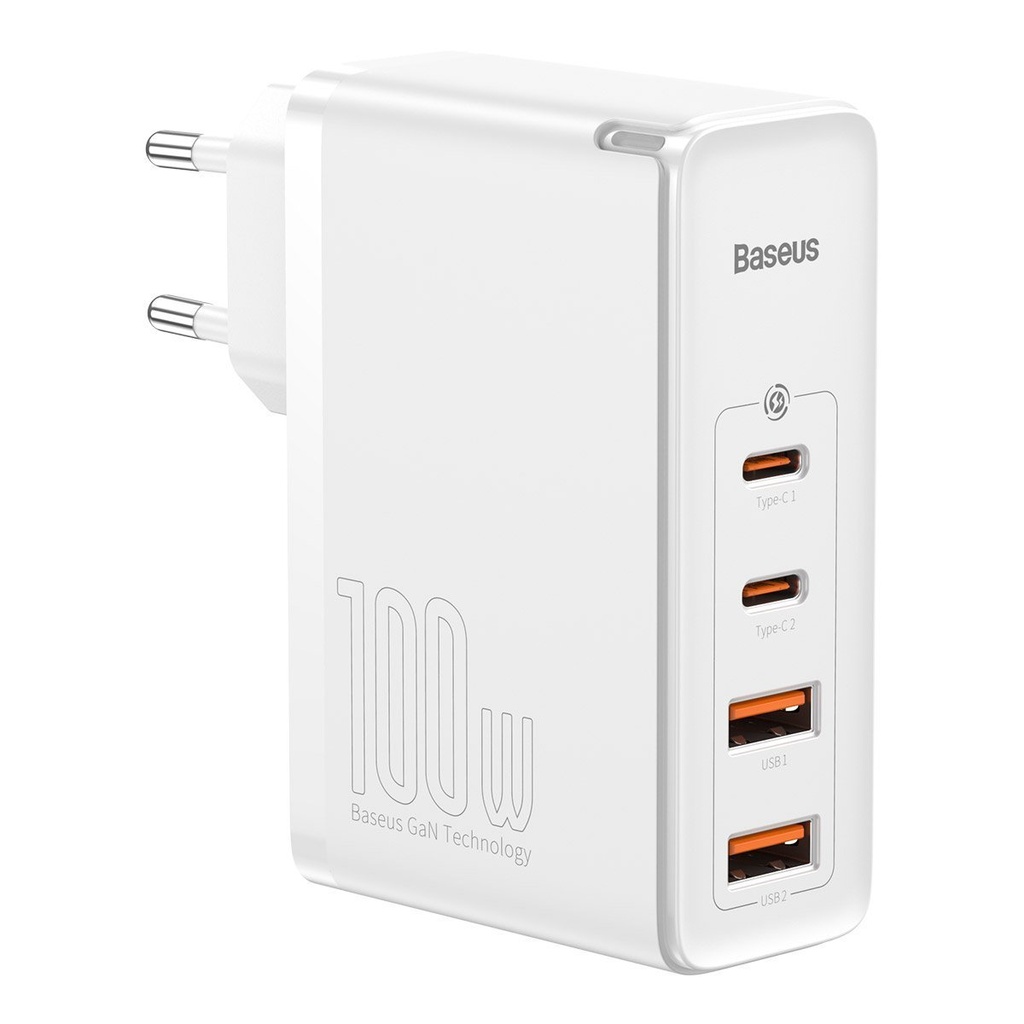 Putni punjač Baseus GaN2 Pro Quick 2x USB + 2x USB-C, 100W, EU (bijeli)