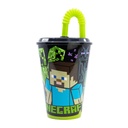 Šalica za vodu sa slamkom za djecu STOR 40430 430 ml Minecraft (crna)