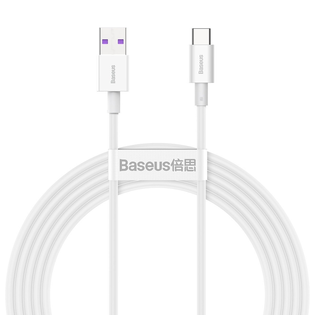 Baseus Superior Series kabel USB na USB-C, 66W, 2m (bijeli) (paket od 5 komada)