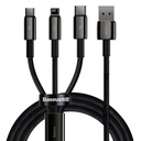 USB kabel 3u1 Baseus Tungsten Gold, USB na micro USB / USB-C / Lightning, 3.5A, 1.5m (crni) (paket od 5 komada)