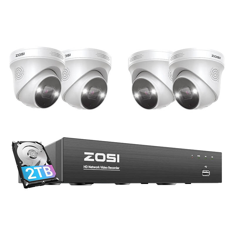 IP kamera ZOSI C225 4 kom WiFi 5MP + NVR 8ch + 2TB HDD