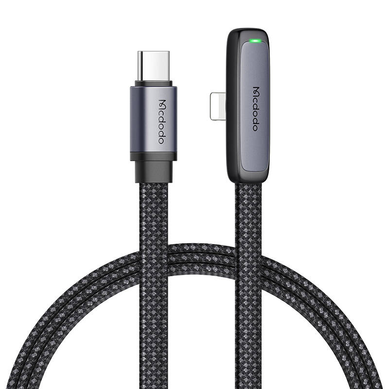 USB-C na kutni kabel za munju Mcdodo CA-3351, 1,8 m (crni)