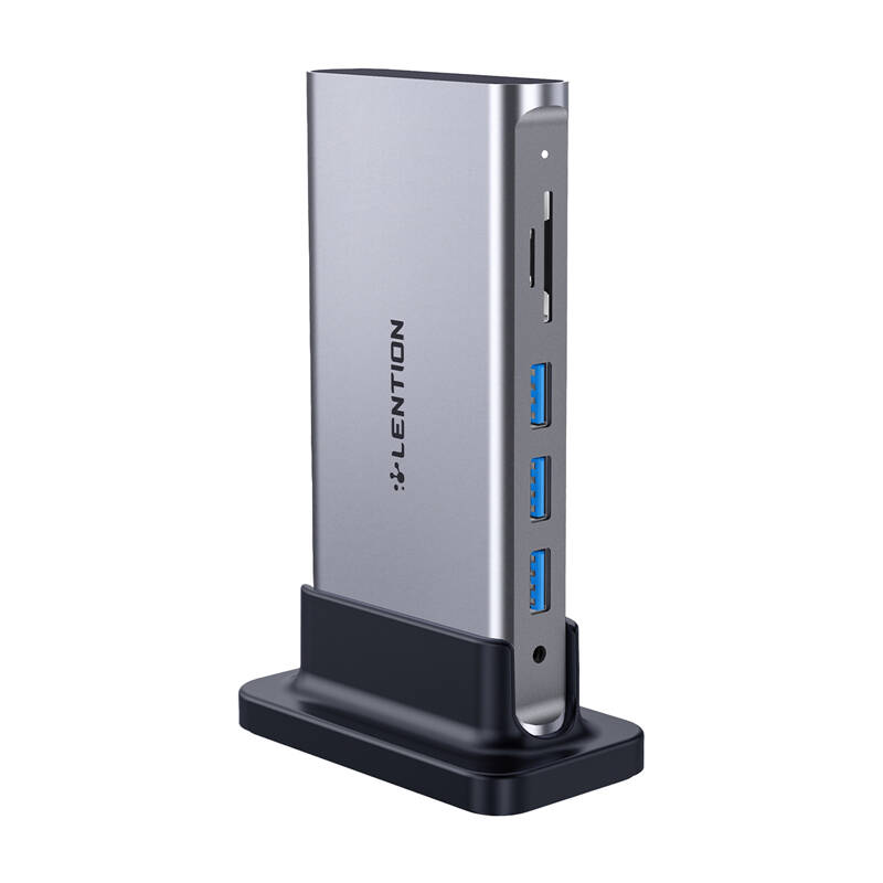 Lention docking station AV USB-C siva