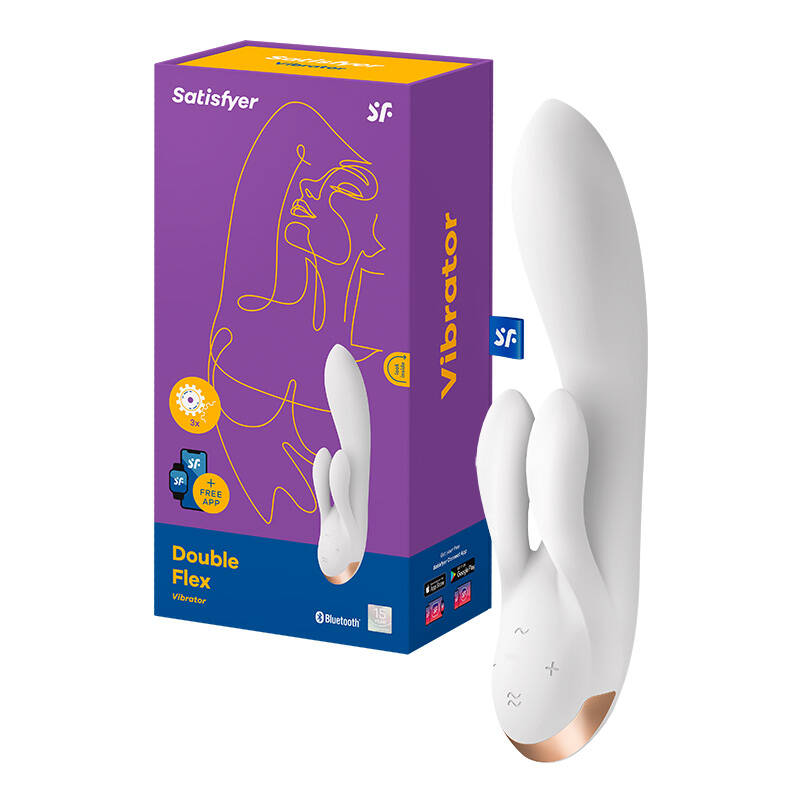 Vibrator Satisfyer Double Flex s aplikacijom (bijeli)