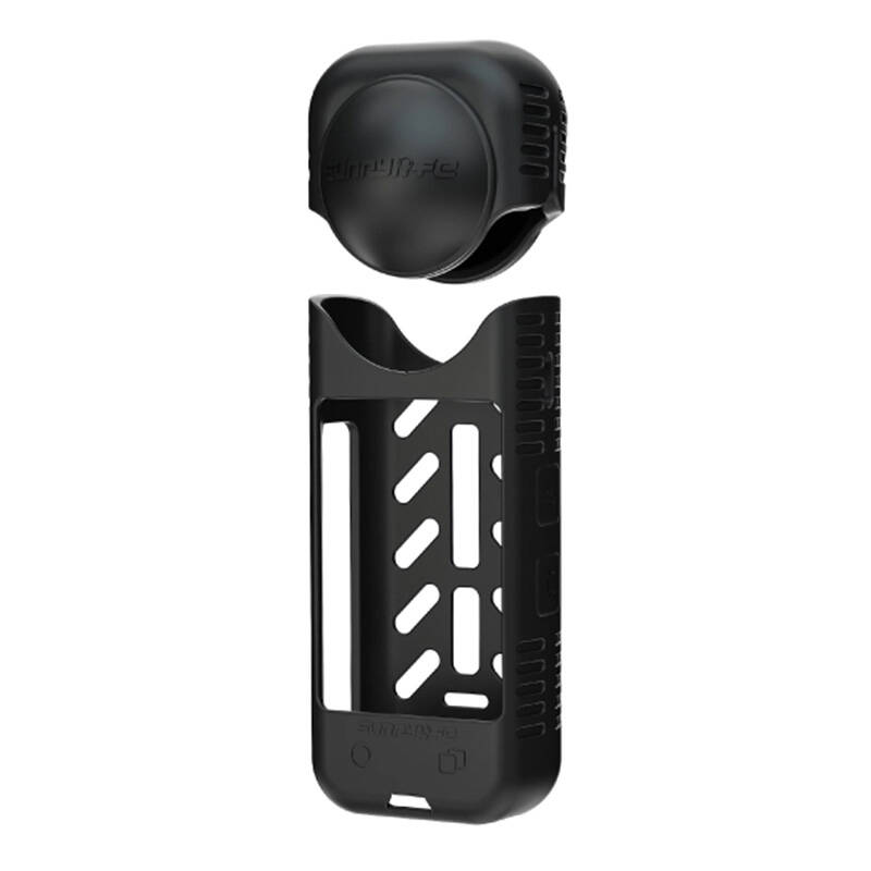 Silikonska zaštitna torbica + poklopac leće Sunnylife za Insta360 X4 (crna) (paket od 5 komada)