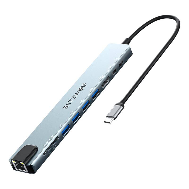 Priključna stanica Blitzwolf BW-TH5 10u1 USB-C (srebrna)