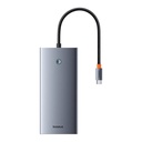 Hub 13u1 Baseus PortalJoy USB-C na HDMI+DP+VGA+C+USB+PD+RJ45+SD/TF+3,5 mm (sivo)