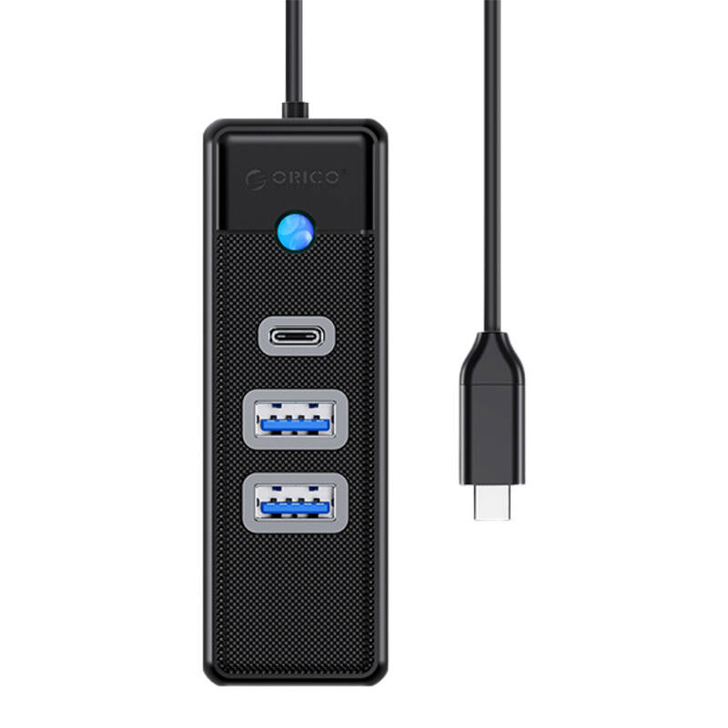 Orico Hub USB-C na 2x USB 3.0 + USB-C, 5 Gbps, 0,15 m (crno)