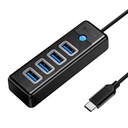 Orico HUB USB-C na 4x USB 3.0 5Gbps 0,15m crni (paket od 5 komada)