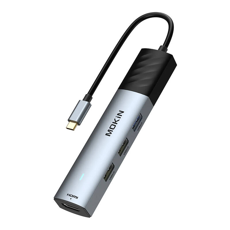 HUB 5u1 MOKiN USB-C PD 3.0 100W (srebrni)