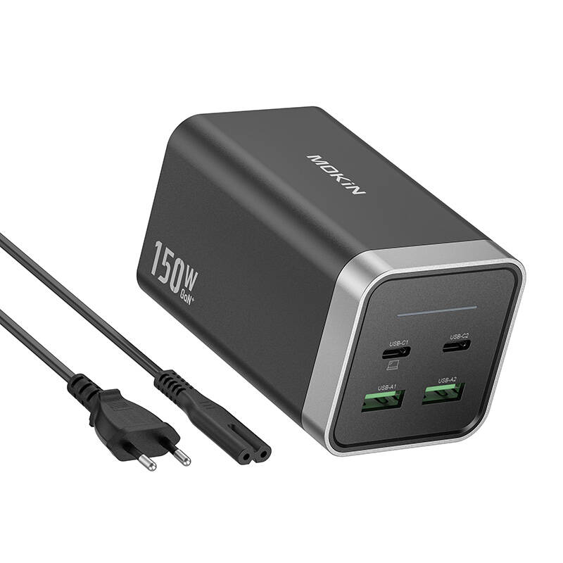 Punjač MOKiN PD150W 2xUSB-C 2xUSB-A (crni)