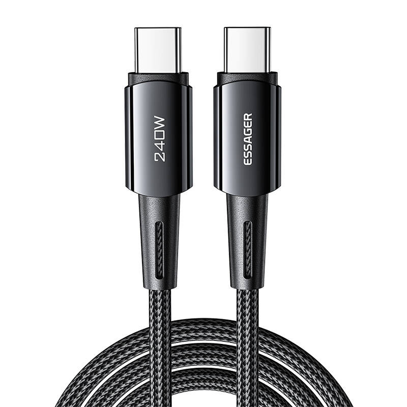 USB-C do USB-C kabel, Essager, EXCTT3-CGA0G-P, 240 W, 2 m (crni)