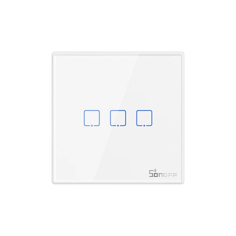 Pametni bežični zidni prekidač Sonoff T2EU3C-RF 433MHz (3-kanalni) (paket od 5 komada)