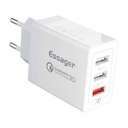 Zidni punjač, ​​Essager, ECTQC3-FBB02, 3xUSB, 30W (bijeli)