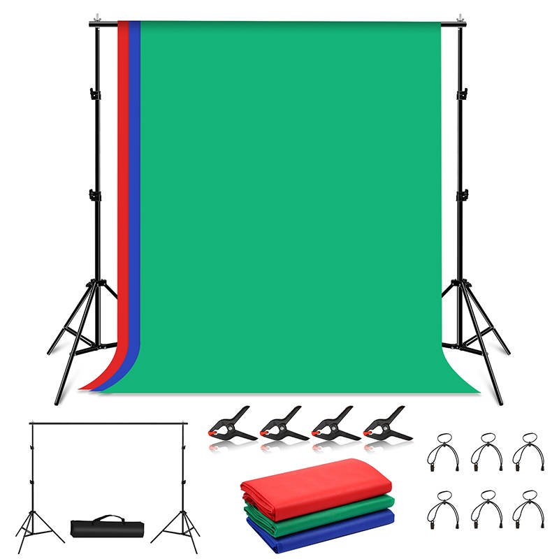 Nosač pozadine foto studija Puluz 2x2m + Pozadine 3 kom PKT5204