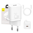 Baseus Super Si Quick Charger 1C 25W s USB-C kabelom za USB-C 1m (bijeli)