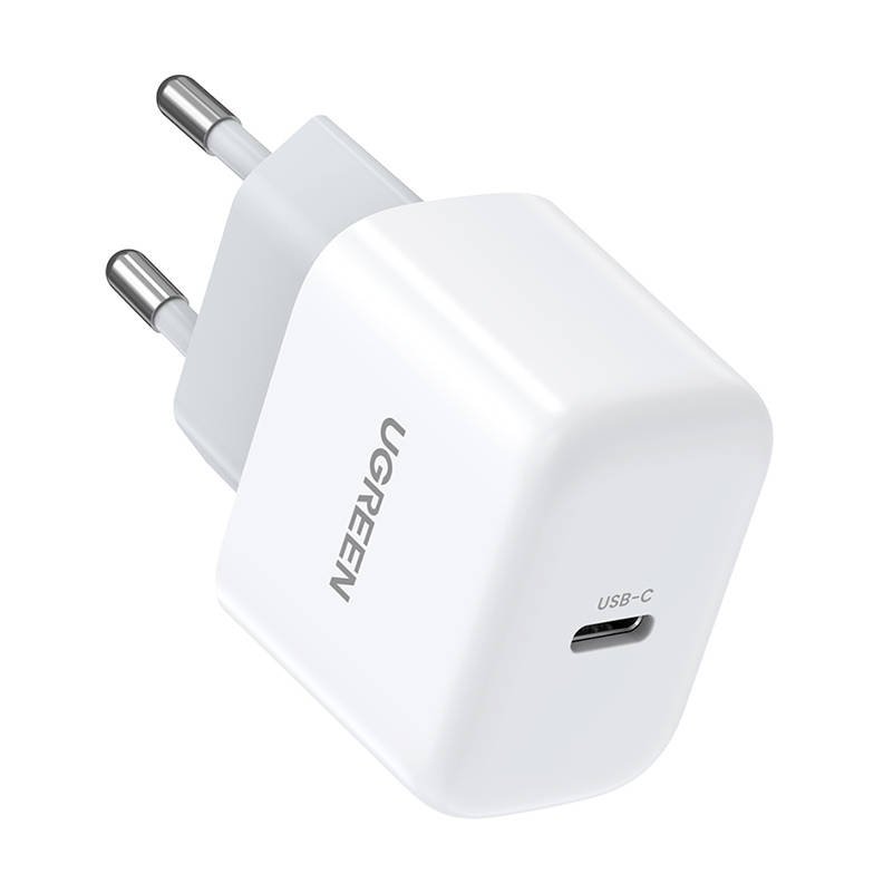 Mini zidni punjač UGREEN CD241, USB-C, 20W, PD (bijeli)