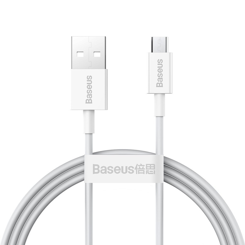 Baseus Superior Series kabel USB na mikro USB, 2A, 1m (bijeli) (paket od 5 komada)