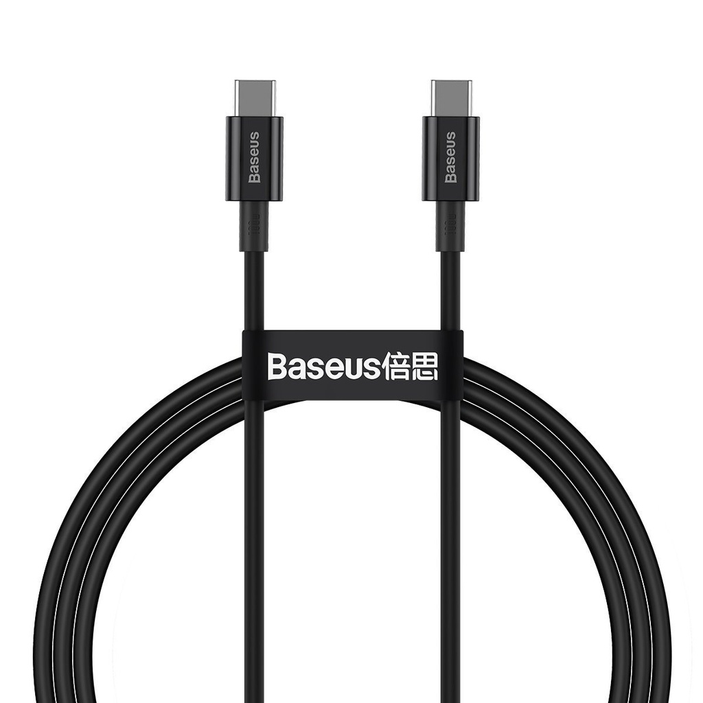 Baseus Superior Series kabel USB-C na USB-C, 100 W, 1 m (crni) (paket od 5 komada)