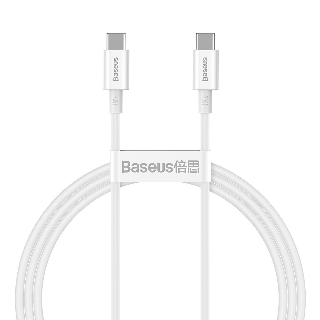 Baseus Superior Series kabel USB-C na USB-C, 100 W, 1 m (bijeli) (paket od 5 komada)