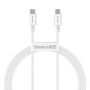 Baseus Superior Series kabel USB-C na USB-C, 100 W, 1 m (bijeli) (paket od 5 komada)