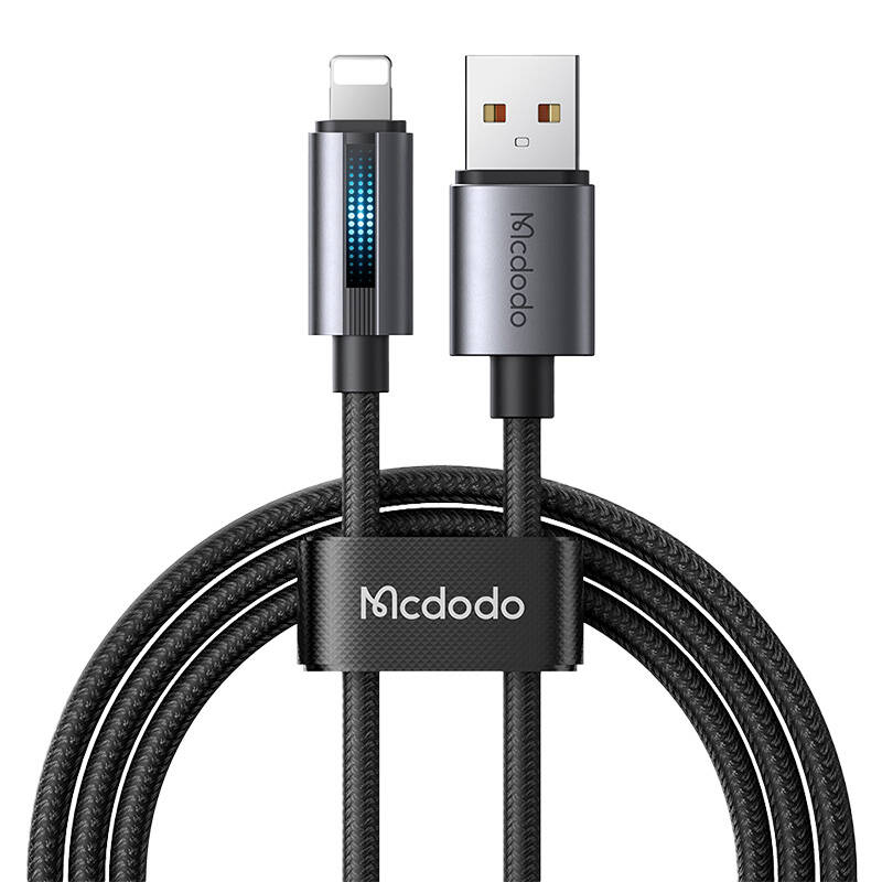 Mcdodo CA-5660 USB-A na Lightning kabel s trepćućim svjetlom 1,2 m (crni)