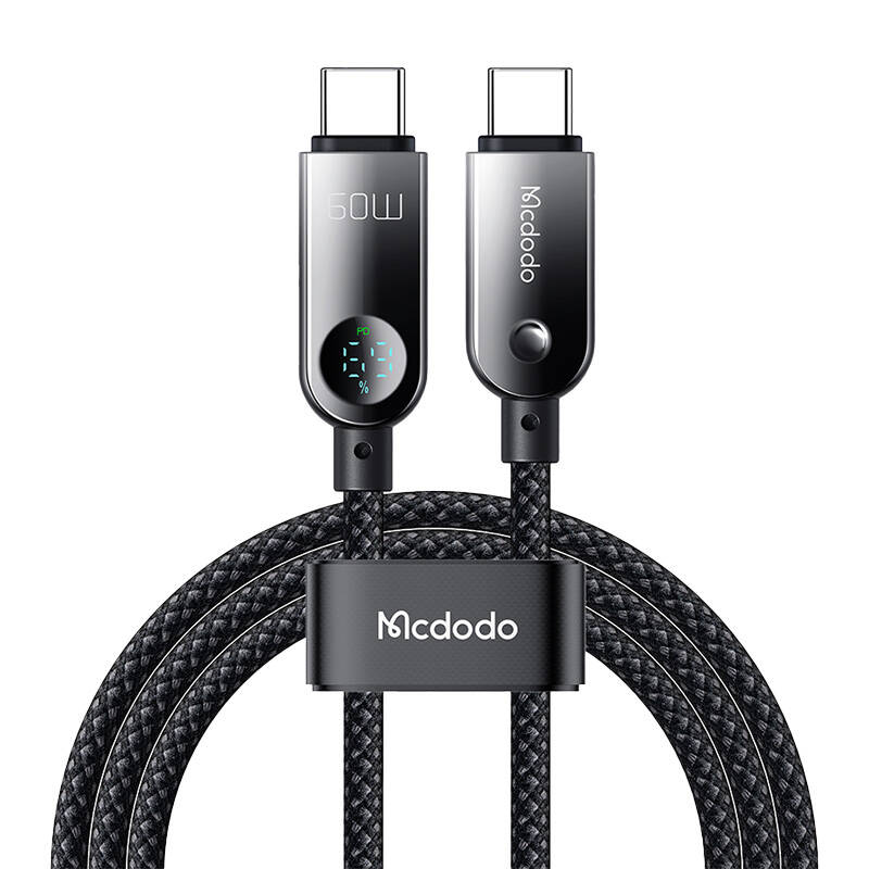 Mcdodo CA-4780 USB-C na USB-C 60W podatkovni kabel 1,2m (crni)