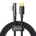 McDodo CA-3390 36 W 1,2 m USB-C na Lightning kutni kabel (crni) (paket od 5 komada)