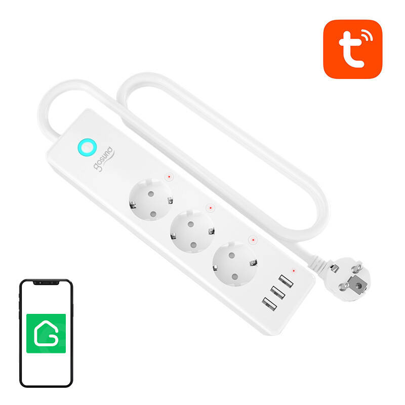 Gosund P1 PLUS pametni WiFi razvodnik (4x AC schuko, 3x USB-A) Tuya