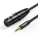 UGREEN AV131 ženski XLR kabel za jack 3.5 muški - 2m (crni) (paket od 5 komada)